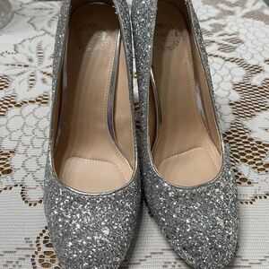 I.Miller 8 1/2M Silver Glitter Pumps NWOB